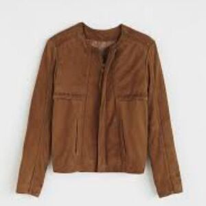 Vintage brown suede jacket with gold detailed buttons